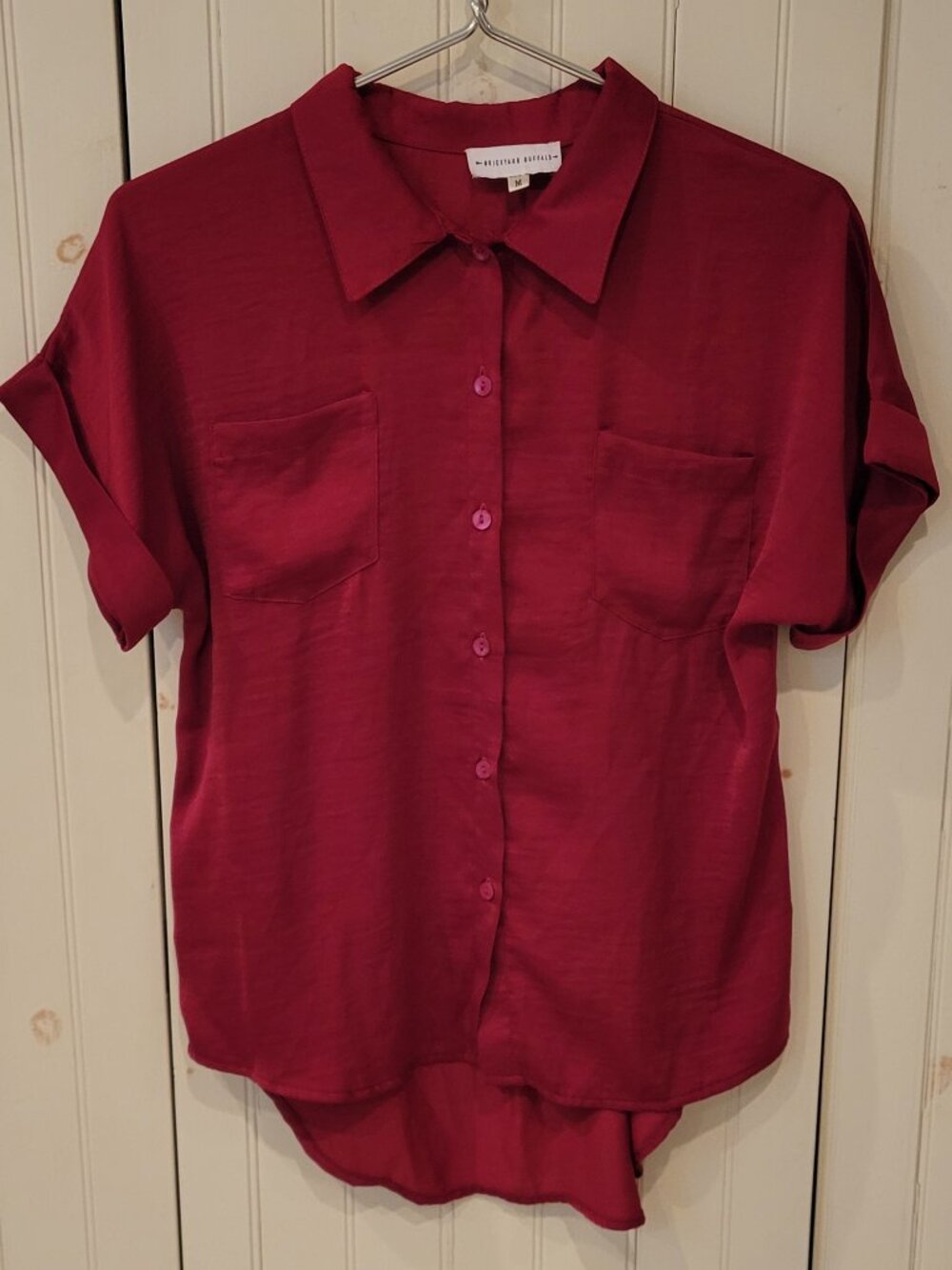 Red Silky Blouse